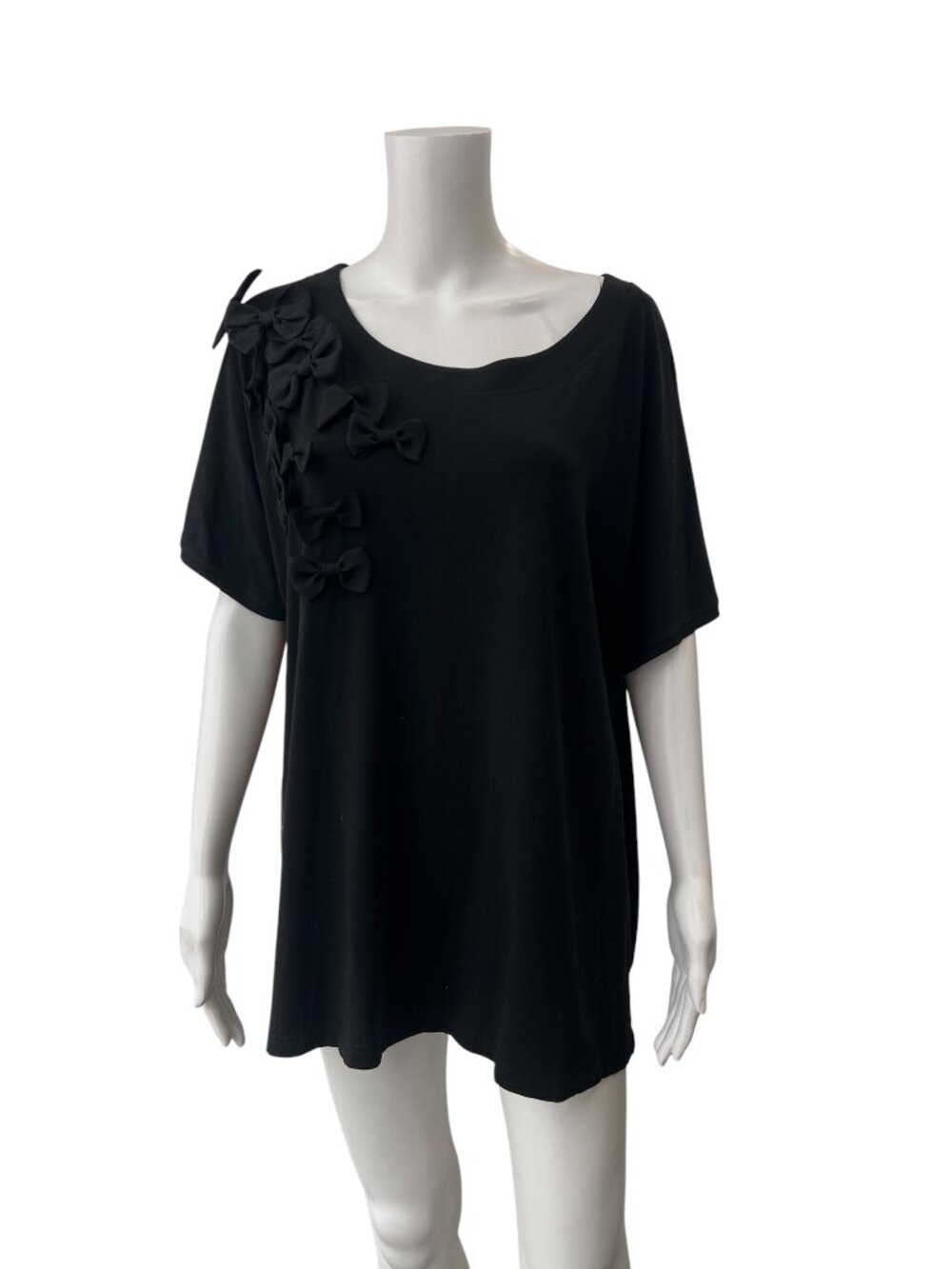 St. John Bow Black Pullover Boat Neck Shirt size XL